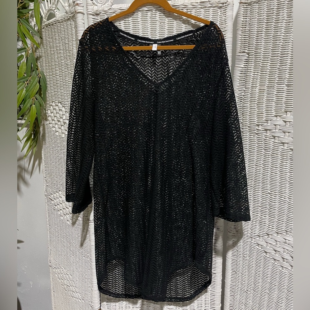 Calvin Klein black swimsuit coverup dress women’s size large
